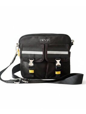 IMNYC Isaac Mizrahi Reflective Utility Crossbody Bag in Black